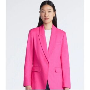 Scoop Women's One Button Linen Blend Blazer, Size M (8-10)